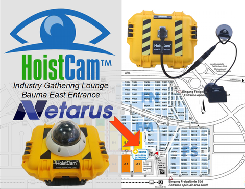 Bauma 2016 map: Netarus and HoistCam in the Industry Gathering Lounge, East Entrance
