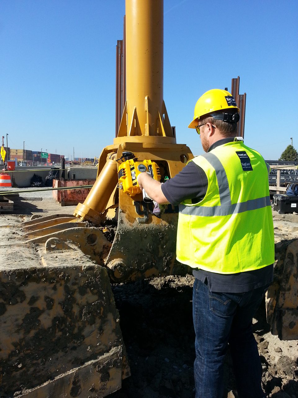 Attaching HoistCam to Excavator Bucket